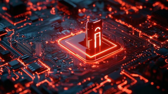 Glowing Circuit Board Data Processing Innovation Technology Processor Design Computing System Hardware Engineering