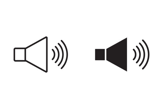 Icon set that increase and decrease sound. Sound icon, volume symbol, loudspeaker sign, audio control icon set. on a white background	
