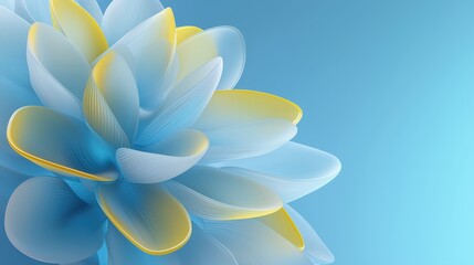Fototapeta premium Abstract blue and yellow flower