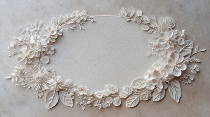 Obraz premium Delicate floral embossed frame