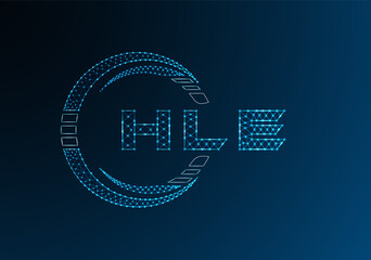 HLE low poly letter logo vector design. HLE lower poly logo design.