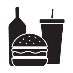 
Fast food cartoon icon vector collection. Pizza, burger, chicken leg, hotdog, french fries, soda cup. Food and drink icon Unhealthy fast food classic nutrition concept vector illustration