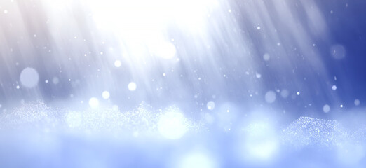 Fototapeta premium Abstract blue background with shimmering particles and light beams creating a serene artistic atmosphere for modern design projects