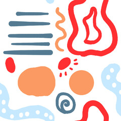 Abstract Colorful Pattern With Vibrant Shapes and Lines in Artistic Style. Seamless Pattern