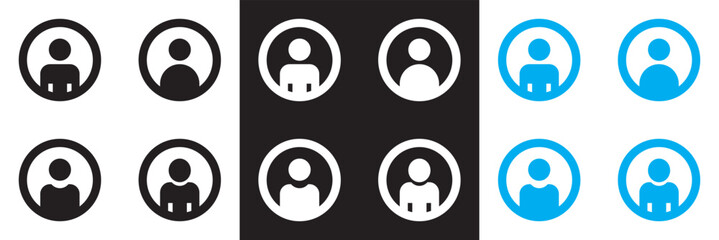 User icon. profile, avatar, Person Profile icon. Vector for websites, mobile interfaces, presentations, banner, visual branding etc. Vector illustration. isolated on white and black background. EPS 10