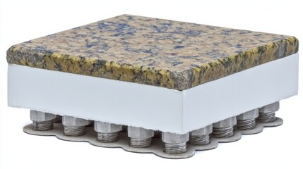 Terracotta door component with visible layered construction. Generative AI