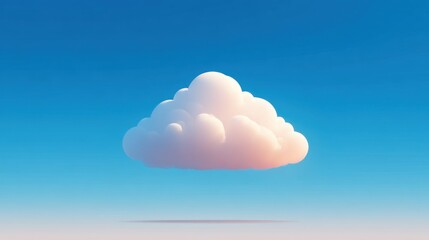 Fluffy cloud in a clear blue sky