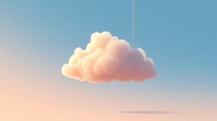 Soft, fluffy cloud floats peacefully in the sky