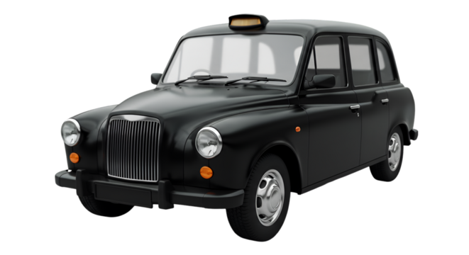Classic black taxi cab