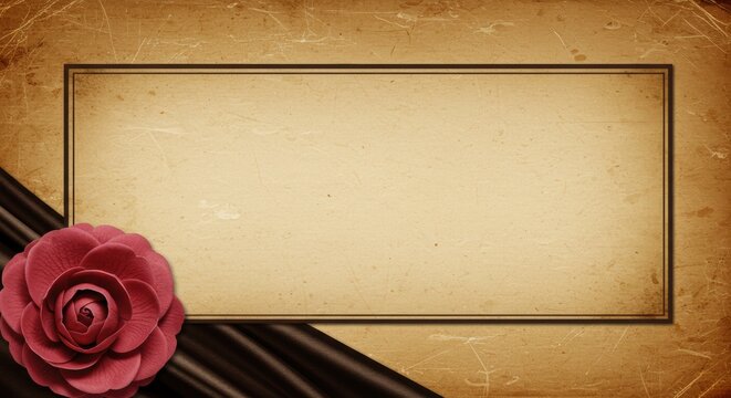 Flower Frame with Ribbon and Paper