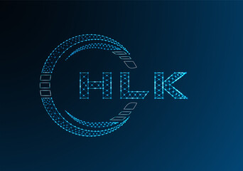 HLK low poly letter logo vector design. HLK lower poly logo design.