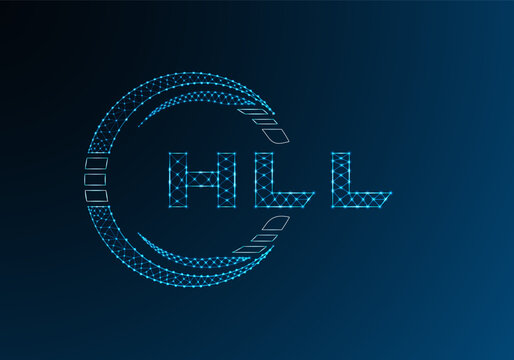 HLL low poly letter logo vector design. HLL lower poly logo design.
