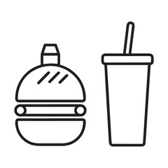 Print
Cheese burger vector icon set,in black outline, solid and colored style,

