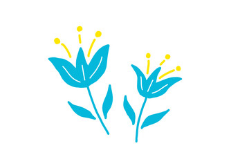 花の手書き北欧風シンプルベクターイラスト
