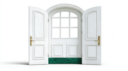 Obraz premium Plaster Door Isolated on White Background. Generative AI