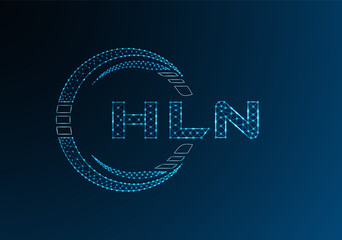 HLN low poly letter logo vector design. HLN lower poly logo design.