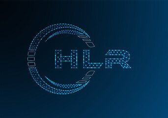 HLR low poly letter logo vector design. HLR lower poly logo design.