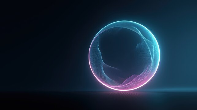 Abstract glowing circular light form