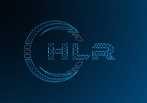 HLR low poly letter logo vector design. HLR lower poly logo design.
