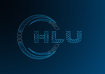 HLU low poly letter logo vector design. HLU lower poly logo design.