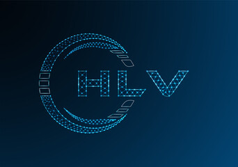 HLV low poly letter logo vector design. HLV lower poly logo design.