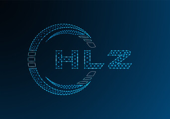 HLZ low poly letter logo vector design. HLZ lower poly logo design.