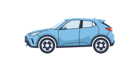 Fototapeta premium Light blue SUV side view