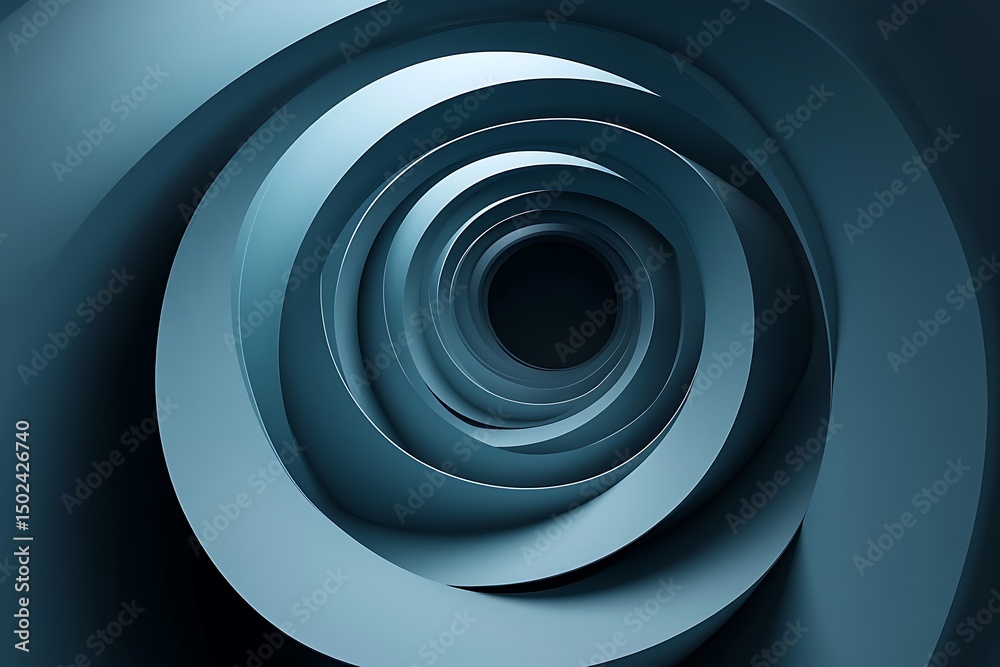 Aufkleber abstract concentric circles in soft blue tones with seamless infinite looping texture