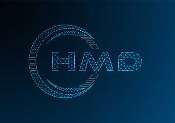HMD low poly letter logo vector design. HMD lower poly logo design.