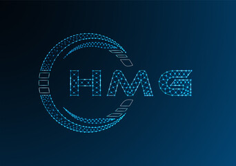HMG low poly letter logo vector design. HMG lower poly logo design.