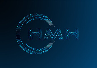 HMH low poly letter logo vector design. HMH lower poly logo design.