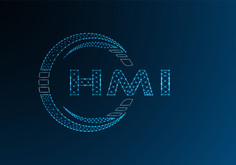 HMI low poly letter logo vector design. HMI lower poly logo design.
