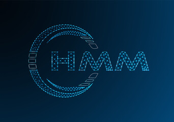 Naklejka premium HMM low poly letter logo vector design. HMM lower poly logo design.