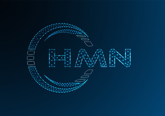 HMN low poly letter logo vector design. HMN lower poly logo design.
