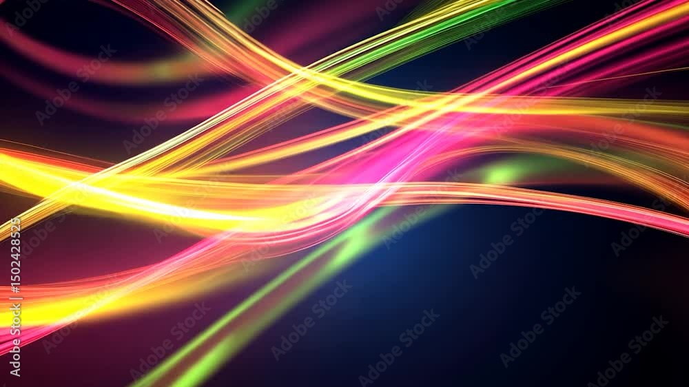 Poster Abstract dynamic colorful flowing lines design