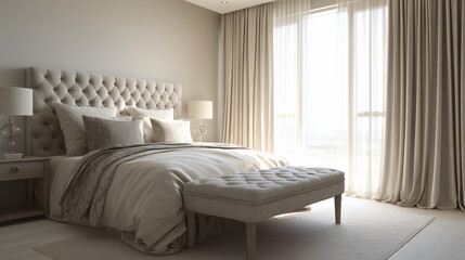 Elegant bedroom design with natural light