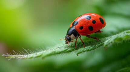 Naklejka premium Insect photography of ladybug