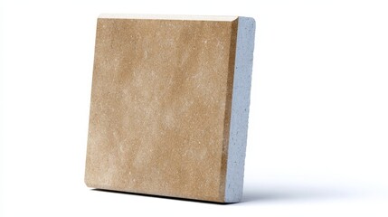 Beige Terracotta Exterior Tile on White Background. Generative AI