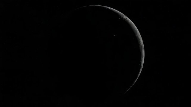 Crescent moon against black background