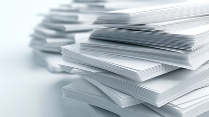 Stack of white papers on a surface
