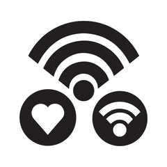 Connecting Hearts Wireless Love and Communication Icon