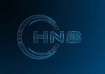 Naklejka premium HNB low poly letter logo vector design. HNB lower poly logo design.