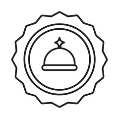 Premium Service Badge Elegant Line Art Icon of a Cloche