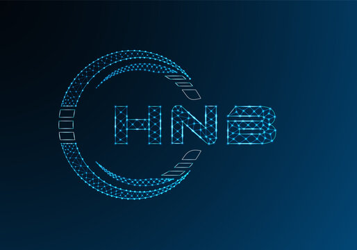 HNB low poly letter logo vector design. HNB lower poly logo design.