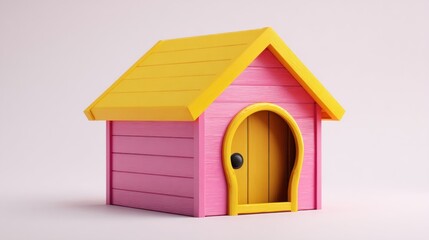 Playful pink dog house