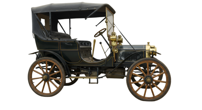 Vintage antique car side view