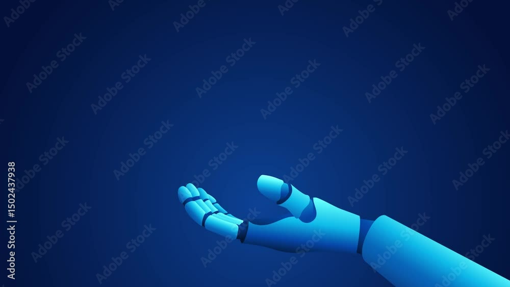 Poster hand of an ai robot projecting a holographic image of the world, representing agentic ai technology 