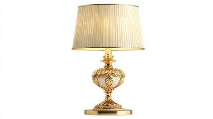 Elegant gold table lamp with cream shade (1)
