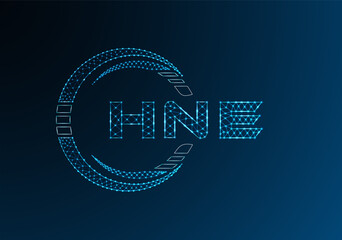 HNE low poly letter logo vector design. HNE lower poly logo design.