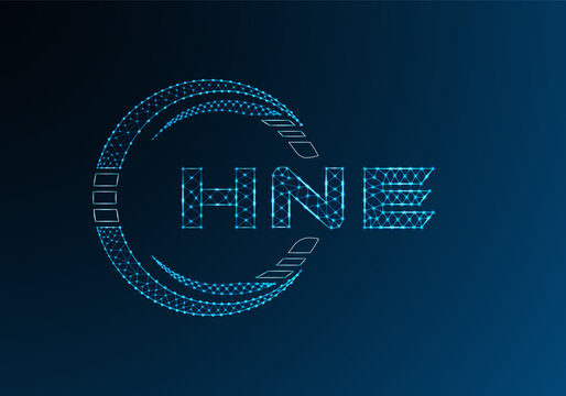 HNE low poly letter logo vector design. HNE lower poly logo design.